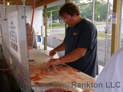 Ian filleting out the bones