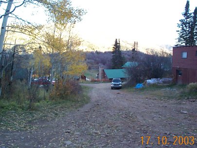 Looking down on the lodge